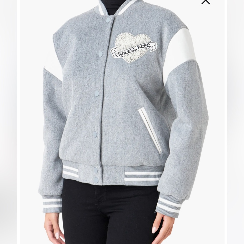 Endless Rose Beaded Patch Bomber Jacket - image 5